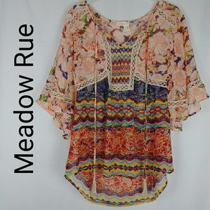 Anthropologie | Meadow Rue Boho Sheer Top S